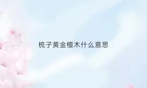 梳子黄金檀木什么意思