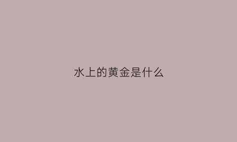 水上的黄金是什么