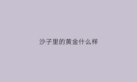 沙子里的黄金什么样