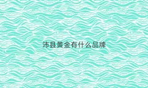 沛县黄金有什么品牌