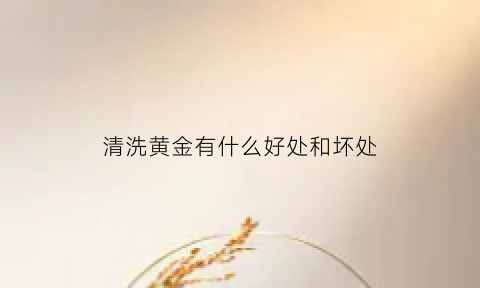 清洗黄金有什么好处和坏处