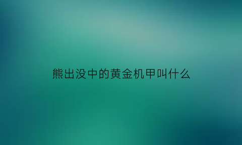 熊出没中的黄金机甲叫什么