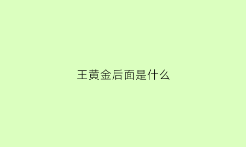 王黄金后面是什么(一个王一个金是什么)