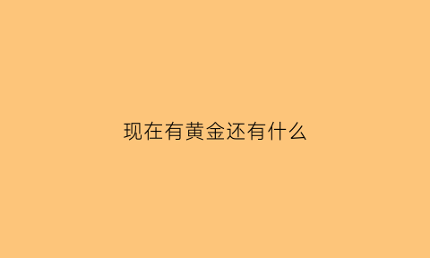 现在有黄金还有什么