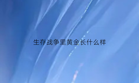 生存战争里黄金长什么样(生存战争黄金有什么用)