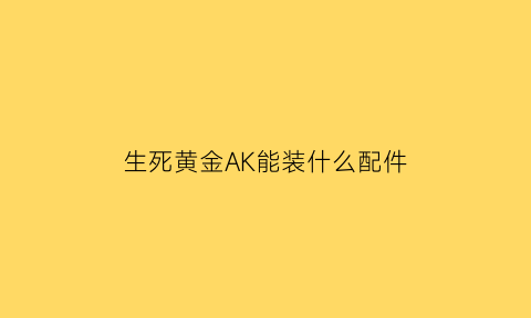 生死黄金AK能装什么配件