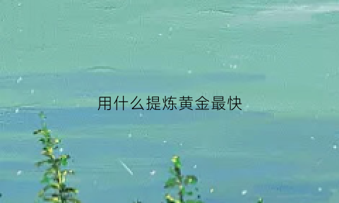 用什么提炼黄金最快