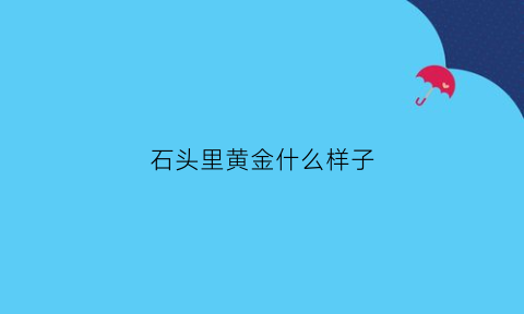 石头里黄金什么样子(石头里面有黄金颗粒吗)