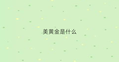 美黄金是什么