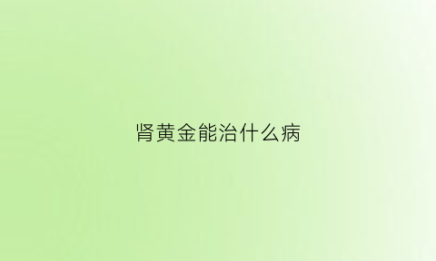 肾黄金能治什么病