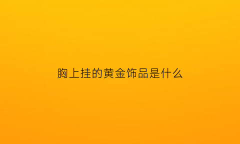 胸上挂的黄金饰品是什么