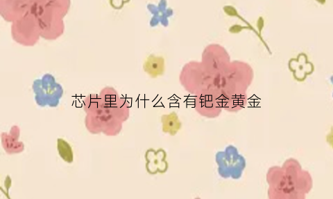 芯片里为什么含有钯金黄金(芯片里为什么含有钯金黄金成分)