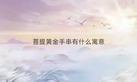 菩提黄金手串有什么寓意