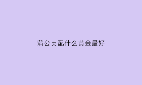 蒲公英配什么黄金最好(蒲公英配什么黄金最好看)