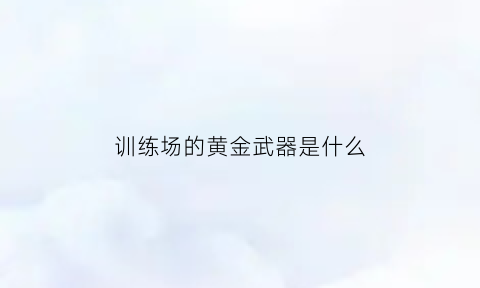 训练场的黄金武器是什么