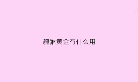 貔貅黄金有什么用