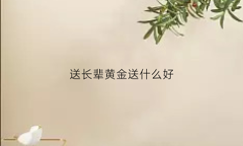 送长辈黄金送什么好