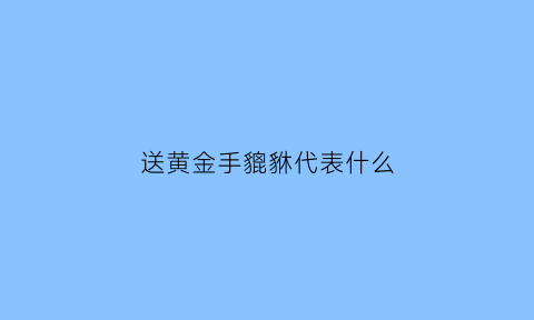 送黄金手貔貅代表什么