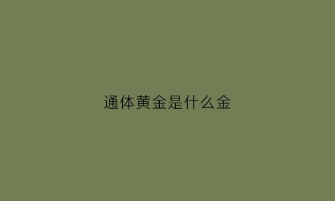 通体黄金是什么金