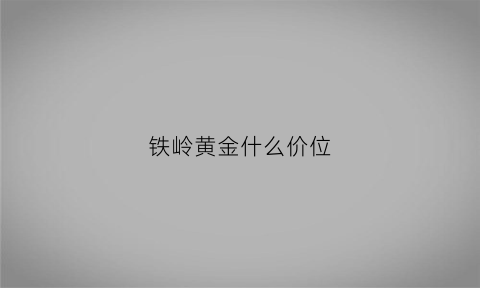 铁岭黄金什么价位(铁岭金店黄金价格)