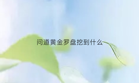 问道黄金罗盘挖到什么(问道黄金罗盘挖到什么东西)