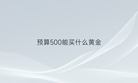 预算500能买什么黄金(预算500能买什么黄金首饰)