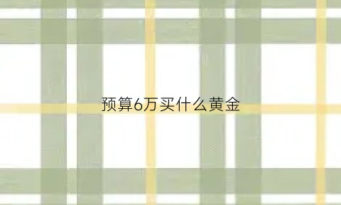 预算6万买什么黄金(预算6万买什么黄金手镯)