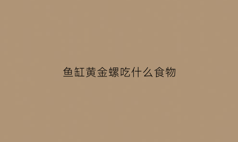 鱼缸黄金螺吃什么食物(黄金螺污染鱼缸水吗)