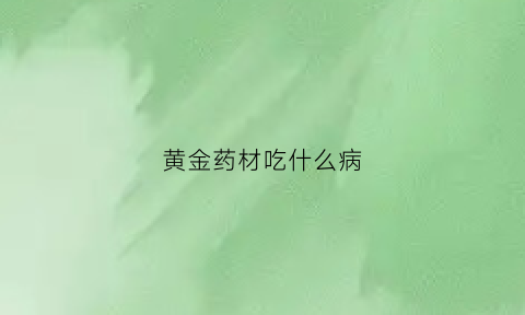 黄金药材吃什么病