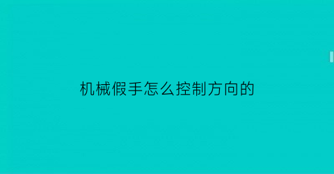 机械假手怎么控制方向的(机械假手怎么控制方向的图解)