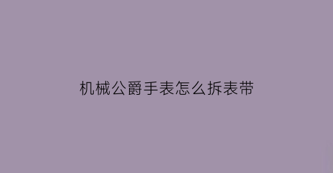 机械公爵手表怎么拆表带