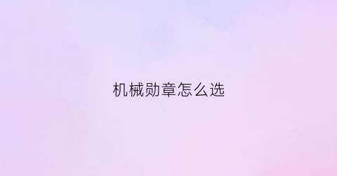 机械勋章怎么选