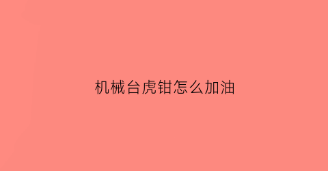 机械台虎钳怎么加油