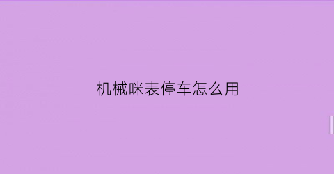 机械咪表停车怎么用(咪表停车怎么识别车牌号)