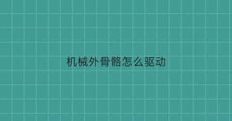 “机械外骨骼怎么驱动(机械外骨骼多少钱去哪里能买)