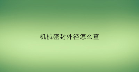 机械密封外径怎么查(机械密封怎么测量)