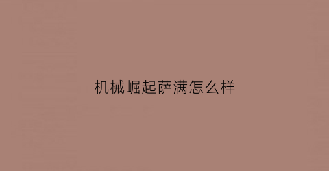 机械崛起萨满怎么样