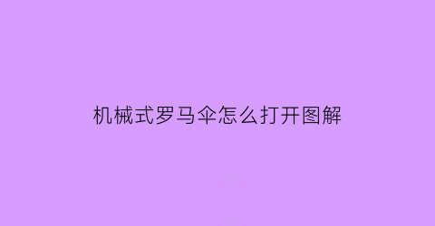 “机械式罗马伞怎么打开图解(沈阳飞机场什么名字)