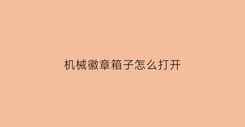 机械徽章箱子怎么打开