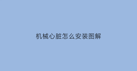 机械心脏怎么安装图解