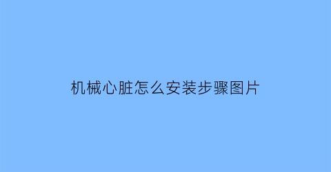 机械心脏怎么安装步骤图片(机械心脏长啥样)