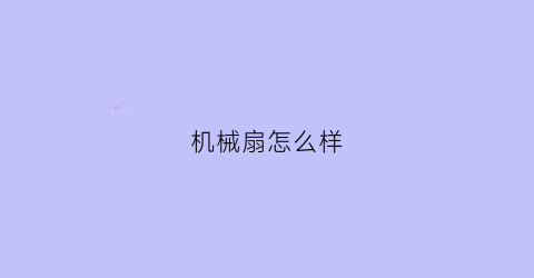 机械扇怎么样