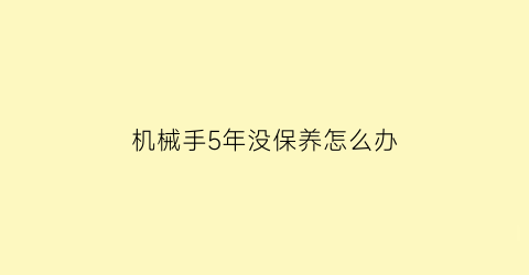 机械手5年没保养怎么办