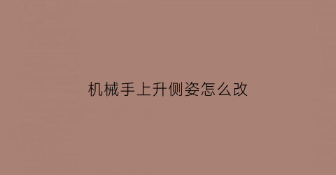 “机械手上升侧姿怎么改(机械手上升限on)