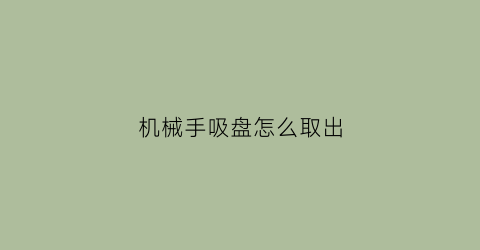 机械手吸盘怎么取出