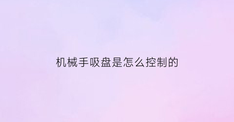 机械手吸盘是怎么控制的