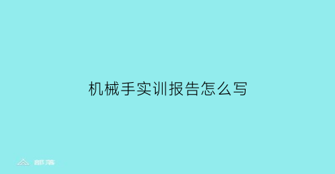 机械手实训报告怎么写(机械手实验)