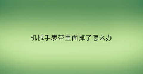 机械手表带里面掉了怎么办