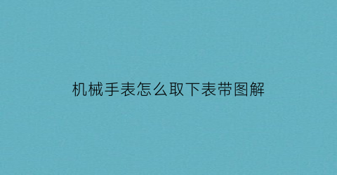 机械手表怎么取下表带图解