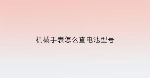 “机械手表怎么查电池型号(机械表电池型号怎么看)